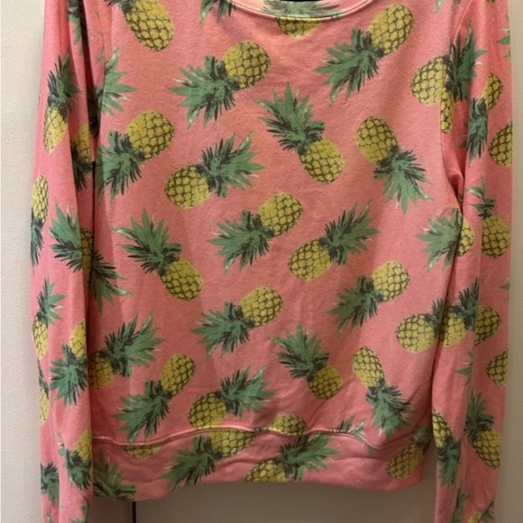 Pink Pineapple Print Sweatshirt Wild fox size small - Picture 1 of 1